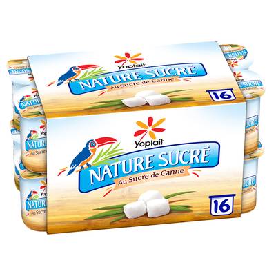 Yoplait Yaourt Nature au Sucre de Canne, 16x125g