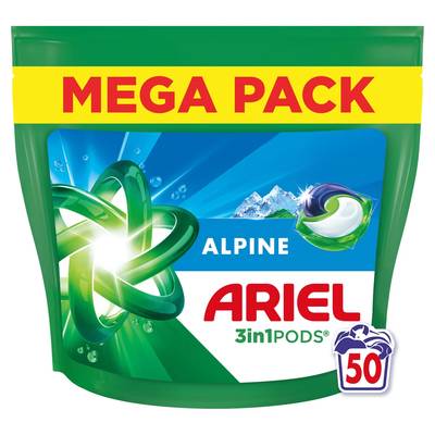 Ariel Capsule lessive Alpine, 50 capsules