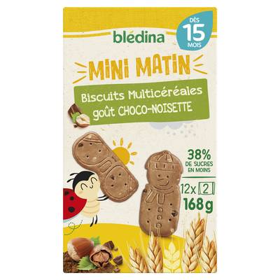 Blédina 24 Biscuits Multicéréales Choco Noisette Dès 15 mois, 168g