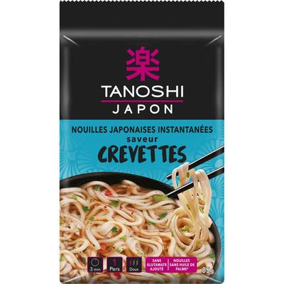 Tanoshi - Japon Nouilles de blé instantanées asiatiques saveur crevette, 85g