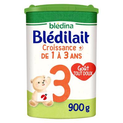 Blédina - Blédilait Lait de Croissance 3 en poudre Bébé Dès 12 mois, 900g