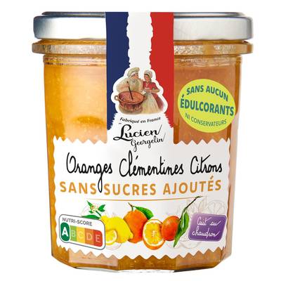 Lucien Georgelin Préparation 3 Agrumes (orange - Clémentine - Citron)  sans sucres ajoutés, 320g