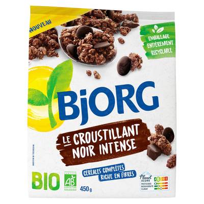 Bjorg Céréales Crousti Chocolat Noir Intense Bio, 450g