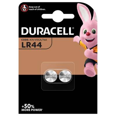 Duracell 2 Piles Bouton LR44 / A76 Alcaline Duralock, 2  piles