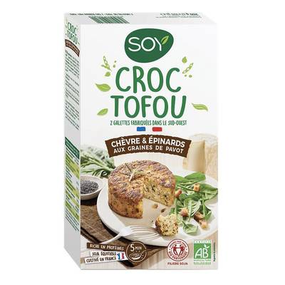 Soy Croc tofu Chèvre et Epinards Bio, aux Graines de Pavot, 2x100g