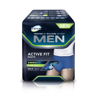 Tena Men Protection homme active fit plus bleu marine Taille M, 9  pièces