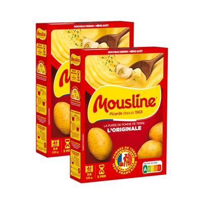 Mousline Purée Nature, Lot de 2x520g