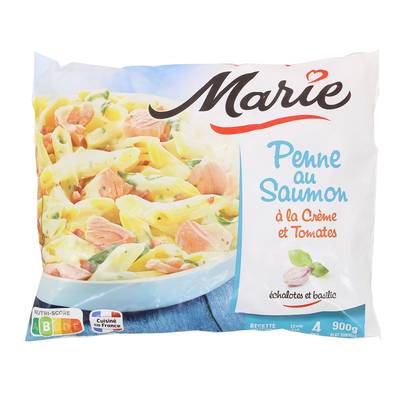 Marie Penne au saumon à la crème, tomates et basilic avec des tomates marinées, 900g