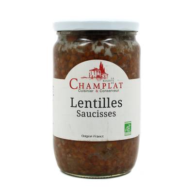 La Reserve de Champlat Lentille saucisse bio, 650g