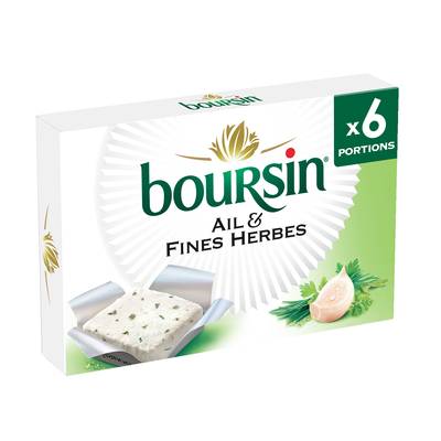 Boursin Fromage à tartiner Ail et fines herbes, 96g, 6 Fromages