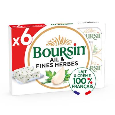 Boursin Fromage à tartiner Ail et fines herbes, 96g, 6 Fromages
