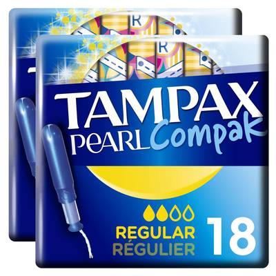 Tampax Tampons avec applicateur flux regulier, Lot de 2x18 pièces