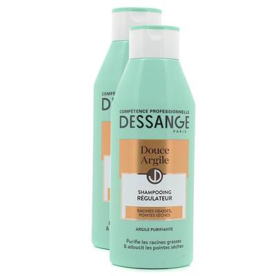 Dessange Shampooing régulateur douce argile, Lot de 2x200ml