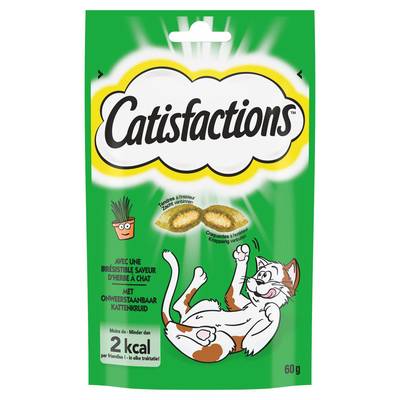 Catisfactions Friandises herbe à chat pour chat et chaton, 60g