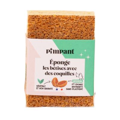 Pimpant Éponge grattante Végétale 100% recyclable, 2 éponges