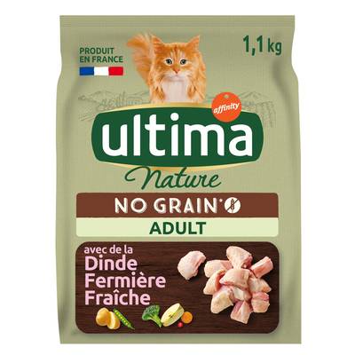 Affinity - Ultima Nature Croquettes Dinde sans Céréales pour chat adulte, 1,1kg
