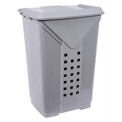Eda Coffre à linge gris beton + couvercle, 60L