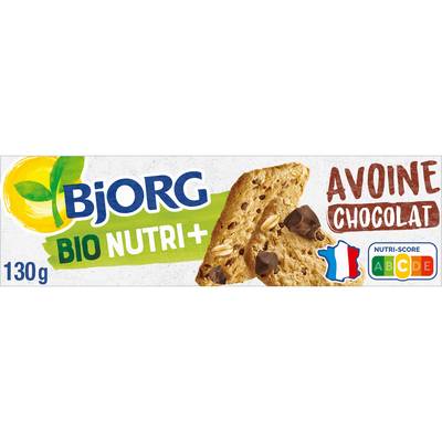 Bjorg Biscuits à l'avoine et aux pépites de chocolat bio Nutri+, 130g