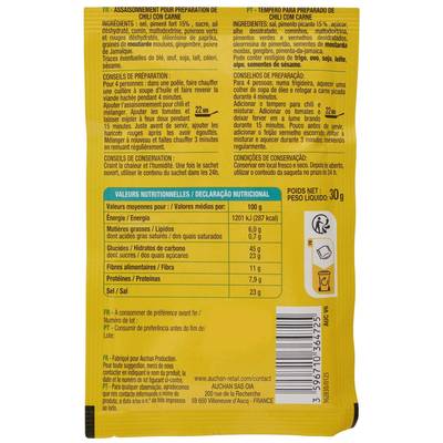 3596710364725 - Auchan - Assaisonnement pour chili con carne medium