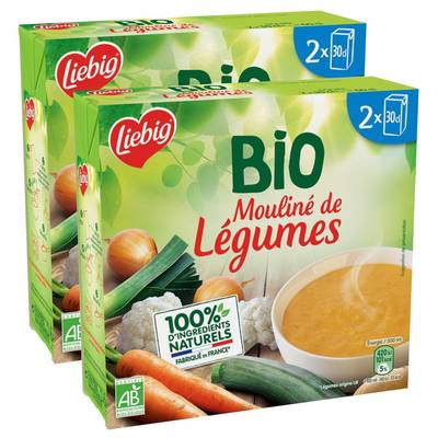 Liebig Soupe Mouliné de Légumes Bio, Lot de 2x2x30cl
