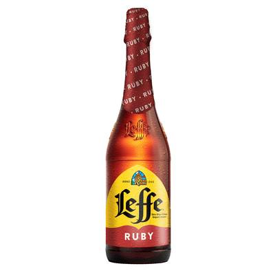 Leffe Ruby Bière d'Abbaye saveurs fruits rouges 5°, 75cl