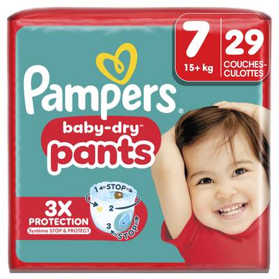 Pampers Babydry Pants Couches Culottes Bébés Baby-dry Pants T7 15+kg, 29 couches culottes