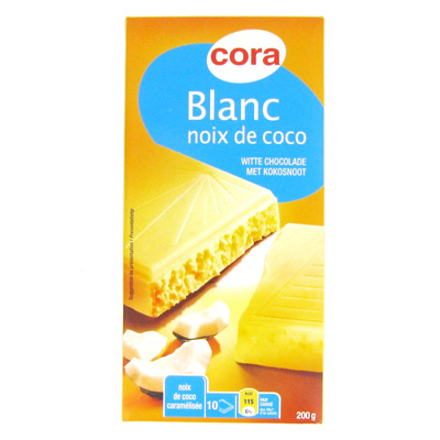 Livraison A Domicile Cora Chocolat Blanc Noix De Coco 200g