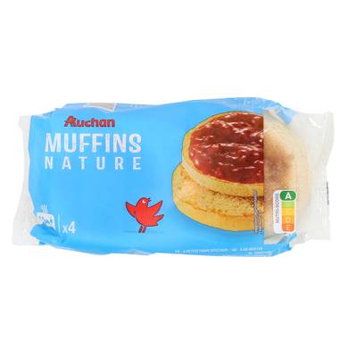 Auchan Muffins Nature, 4 muffins - 250g