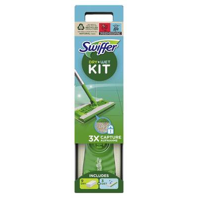 Swiffer Balai Attrape-Poussière Avec Lingettes Sèches et Humides, 1 balai