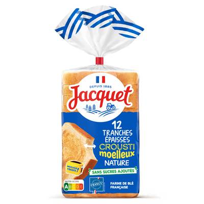Jacquet Croustimoelleux nature, 12 tranches - 730g