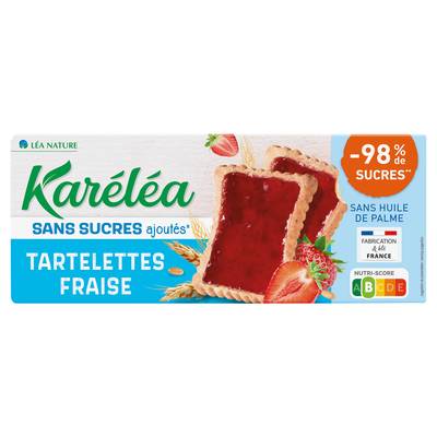 Karéléa Tartelettes Fraise Sans Sucres Ajoutés, 145g