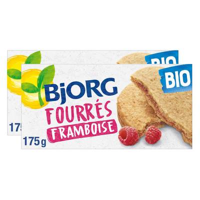 Bjorg Fourrés à la framboise bio, Lot de 2x175g