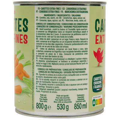 3596710395026 - Auchan - Carottes extra fines