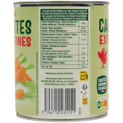 3596710395026 - Auchan - Carottes extra fines