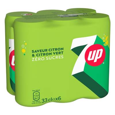 Seven-Up Zero Boisson gazeuse aromatisée, 6x33cl