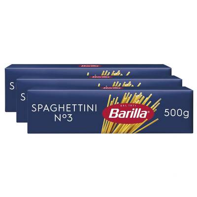 Barilla Pâtes Spaghettini N°3, Lot de 3x500g