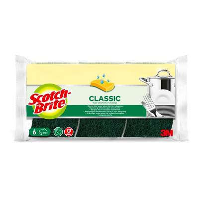 Scotch Brite Eponges grattantes verte énergique, 6 pièces