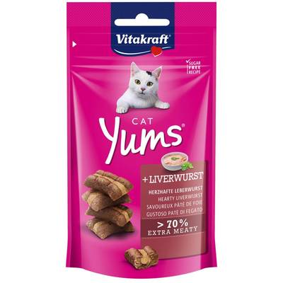 Vitakraft Cat Yums Bouchées au Pâté de Foie - Friandise récompense pour chat, 40g