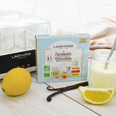 3196203850027 - Lagrange - Ferments bio aromatisés pour yaourt vanille/fraise/citron