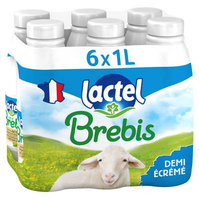 Lactel Lait brebis 1/2 écrémé, 6x1l