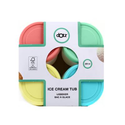 Dotz Bacs à glace couleurs assorties, 4 x 150ml
