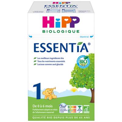 Hipp Lait bébé en poudre Essentia Bio 1er âge , 0-6 mois, 600g