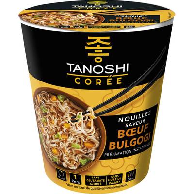 Tanoshi - Corée Nouilles Coréennes Saveur Boeuf Bulgogi, 65g