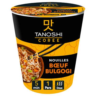 Tanoshi - Corée Nouilles Coréennes Saveur Boeuf Bulgogi, 65g