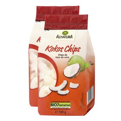 Alnatura Chips de noix de coco bio, Lot de 2x100g