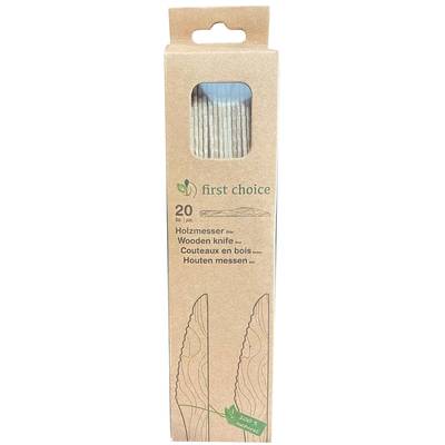 First Choice Couteaux en Bois 100% naturel, 18 Couteaux
