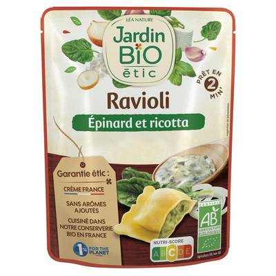 Jardin Bio Etic Ravioli Epinard Ricotta Bio, 250g