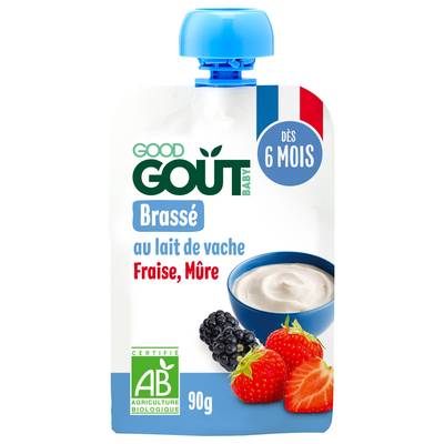 Good Goût Brassé Fraise Mûre Bio Gourde Bébé Dès 6 mois, 90g