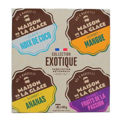 Maison de la Glace Minis Pots Saveurs Exotiques, 4 pots - 340g