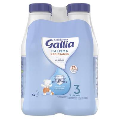 Laboratoire Gallia Lait de Croissance Calisma 3 Liquide Bébé Dès 12 mois, 4x1L